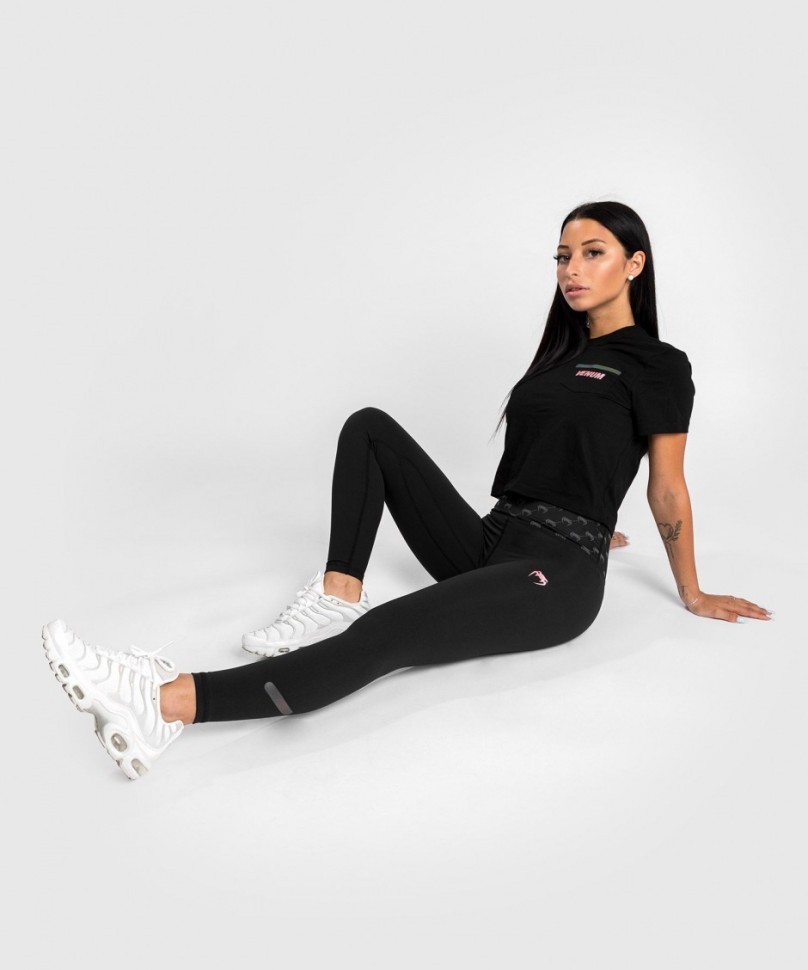 Леггинсы Venum Monogram 7/8 Leggings - Black/Pink Gold Ven04581-537