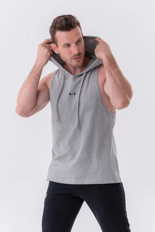 Майка Nebbia Fitness Tank top with a hoodie 323 Grey