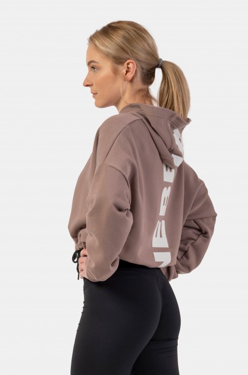 Толстовка Nebbia укороченная 421 GLoose Fit Crop Hoodie Iconic Brown