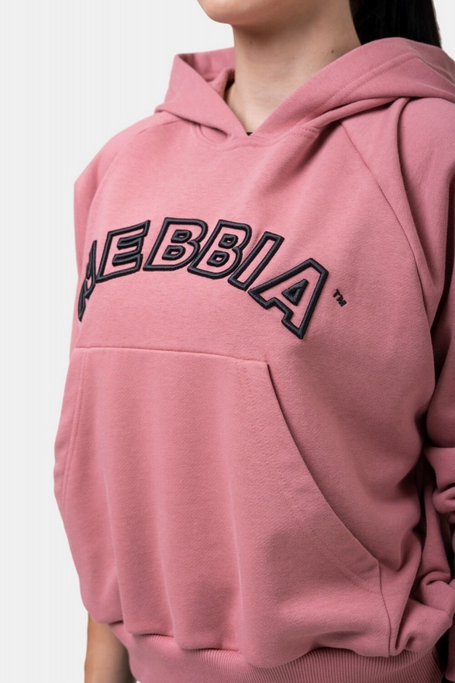 Толстовка Nebbia 581 conic HERO Sweatshirt with a hoodie Old rose
