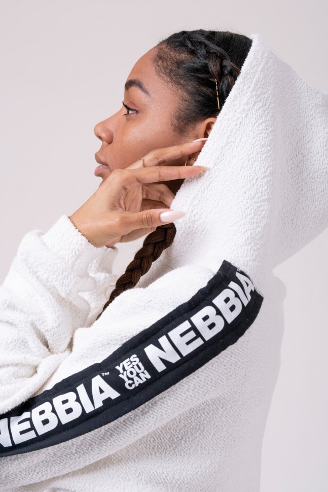 Толстовка NEBBIA Ribbon cropped hoodie 520 WHITE
