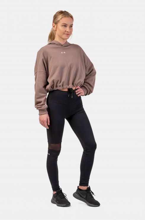 Толстовка Nebbia укороченная 421 GLoose Fit Crop Hoodie Iconic Brown