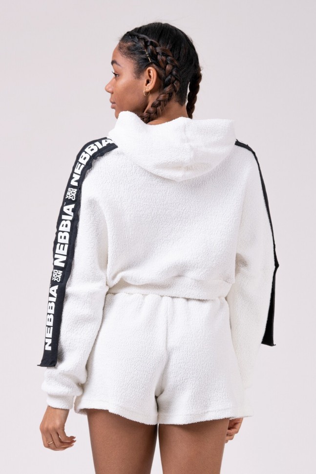 Толстовка NEBBIA Ribbon cropped hoodie 520 WHITE