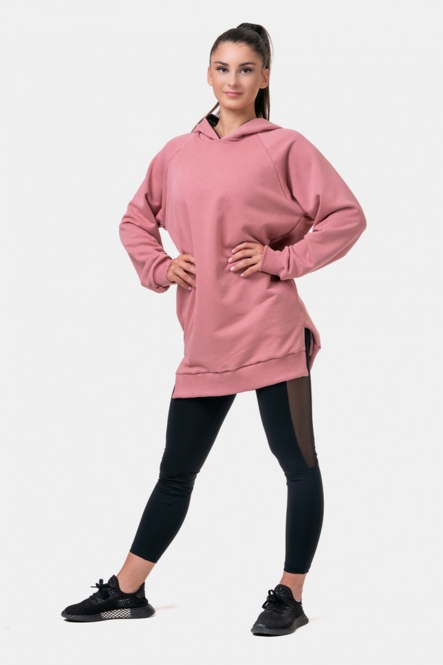 Толстовка Nebbia 580 Everyday HERO Long Sweatshirt with a hoodie Old rose