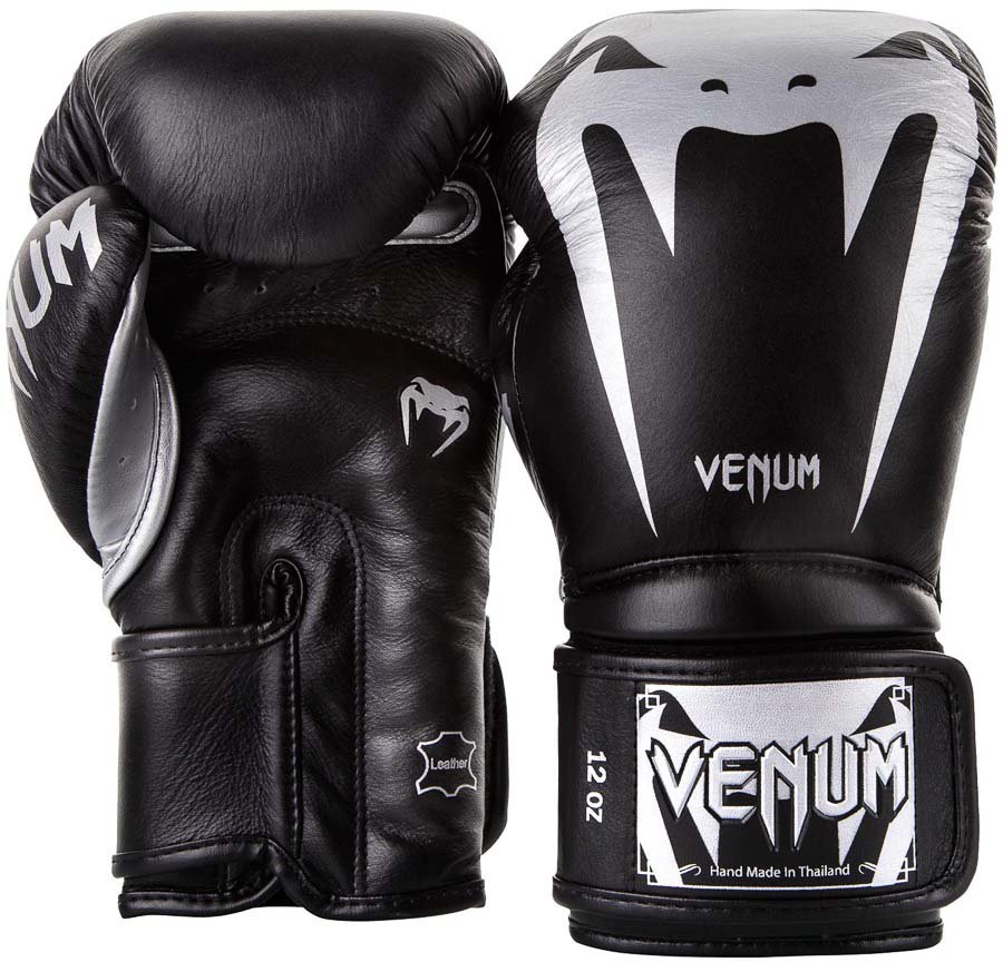 Перчатки боксерские Venum Giant 3.0 Black/Silver Nappa Leather 01331