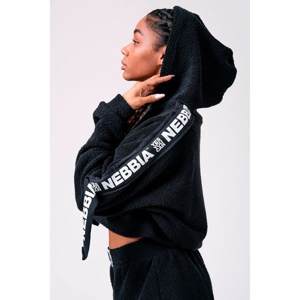 Толстовка NEBBIA Ribbon cropped hoodie 520 BLACK