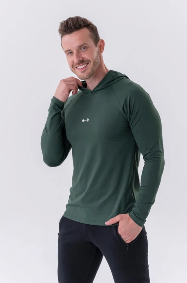 Толстовка Nebbia Long-Sleeve T-shirt with a hoodie 330 Green