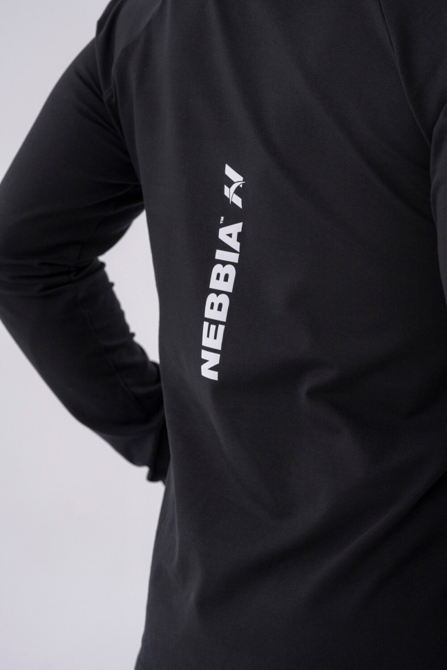 Толстовка Nebbia Long-Sleeve T-shirt with a hoodie 330 Black