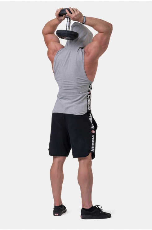 Майка Nebbia c капюшоном Legend-approved hoodie tank top 191 Light grey
