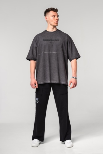 Футболка Nebbia Washed-off Oversized Heavyweight Cotton T-shirt NO SHORTCUTS 369 Black