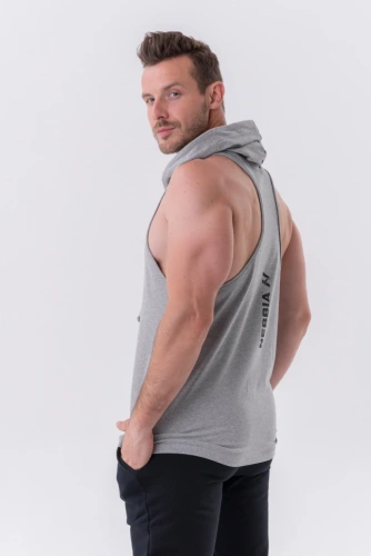Майка Nebbia Fitness Tank top with a hoodie 323 Grey