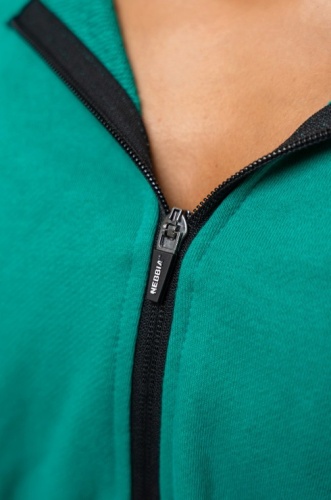 Толстовка Nebbia Cropped Zip-Up Hoodie ICONIC 254 Green