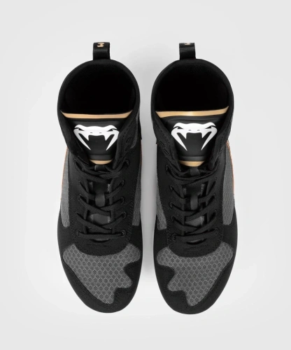 Боксерки Venum Elite Boxing Shoes - Black/White/Gold Ven03681-523