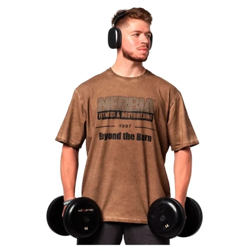 Футболка Nebbia Washed-off Oversized T-shirt HERITAGE 355 Brown