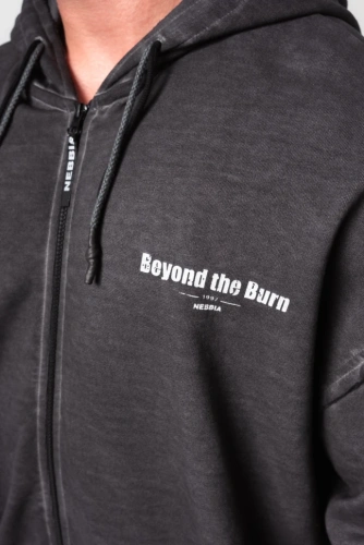 Толстовка Nebbia Washed-off Zip Up Hoodie GYM BRO 362 black