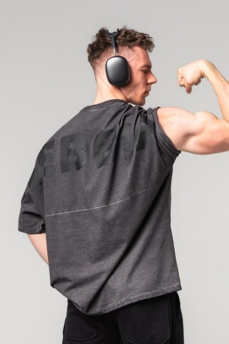 Футболка Nebbia Washed-off Oversized Heavyweight Cotton T-shirt NO SHORTCUTS 369 light grey