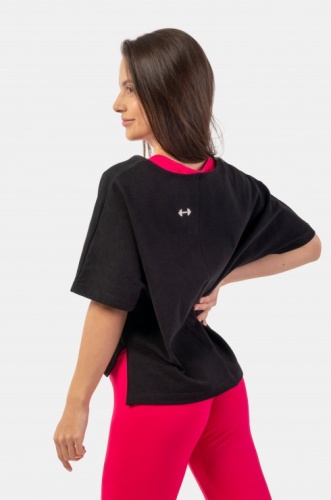 Футболка Nebbia укороченная 417 Loose Fit “The Minimalist” Crop Top Black