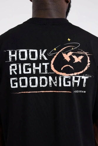 Футболка BOXRAW Hook Right Goodnight Oversized BXRW-U-HRGT-Black