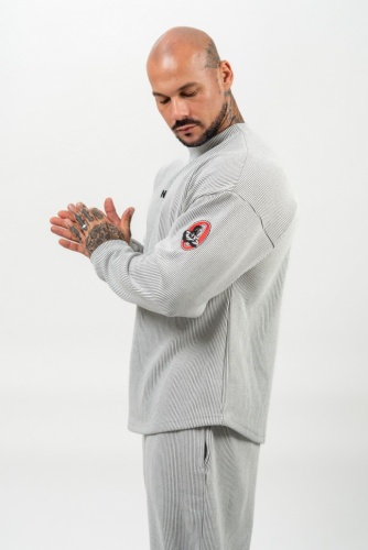 Лонгслив Nebbia Ne Oversized Crew neck Sweatshirt SIGNATURE 703 Grey