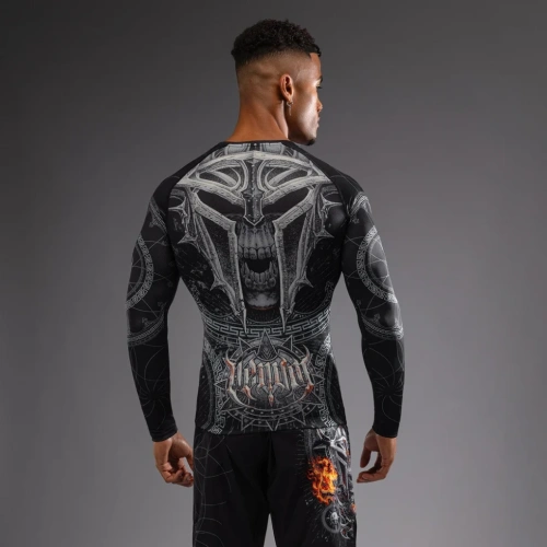 Рашгард Venum Gladiator 5.0 Men's L-S Rashguard - Black/Silver Ven05316-109