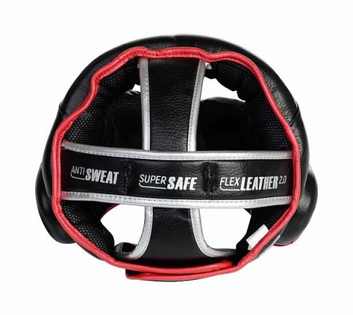 Шлем боксерский Clinch M1 черно-красно-серебристыйC147